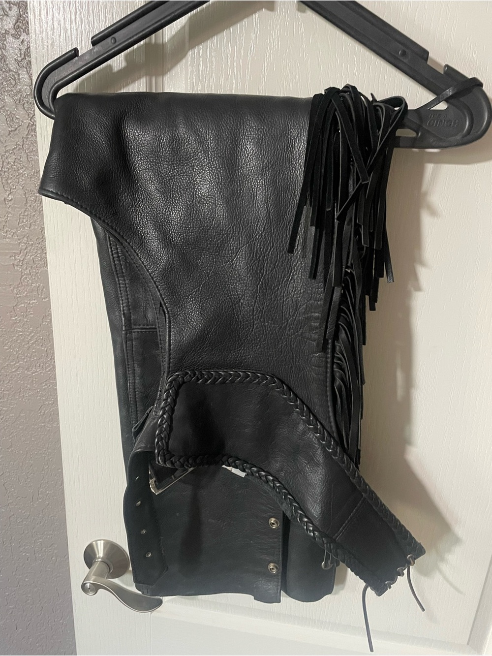 Attn:  Bad*ss Biker Chicks -Black Leather with Fringe Women's Chaps